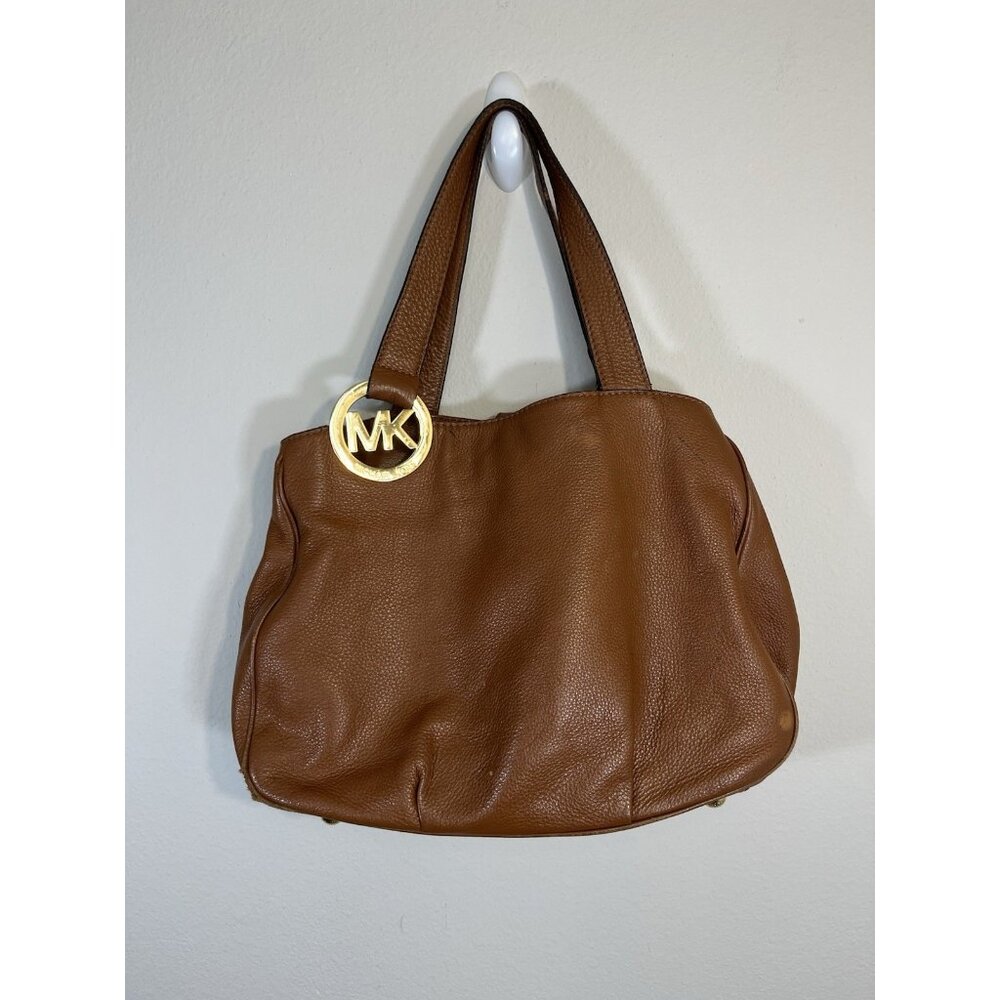 Michael Kors Fulton Large Leather East West Tote Bag luggage color - Picture 1 of 16